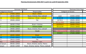 Planning entraînements Aiffres